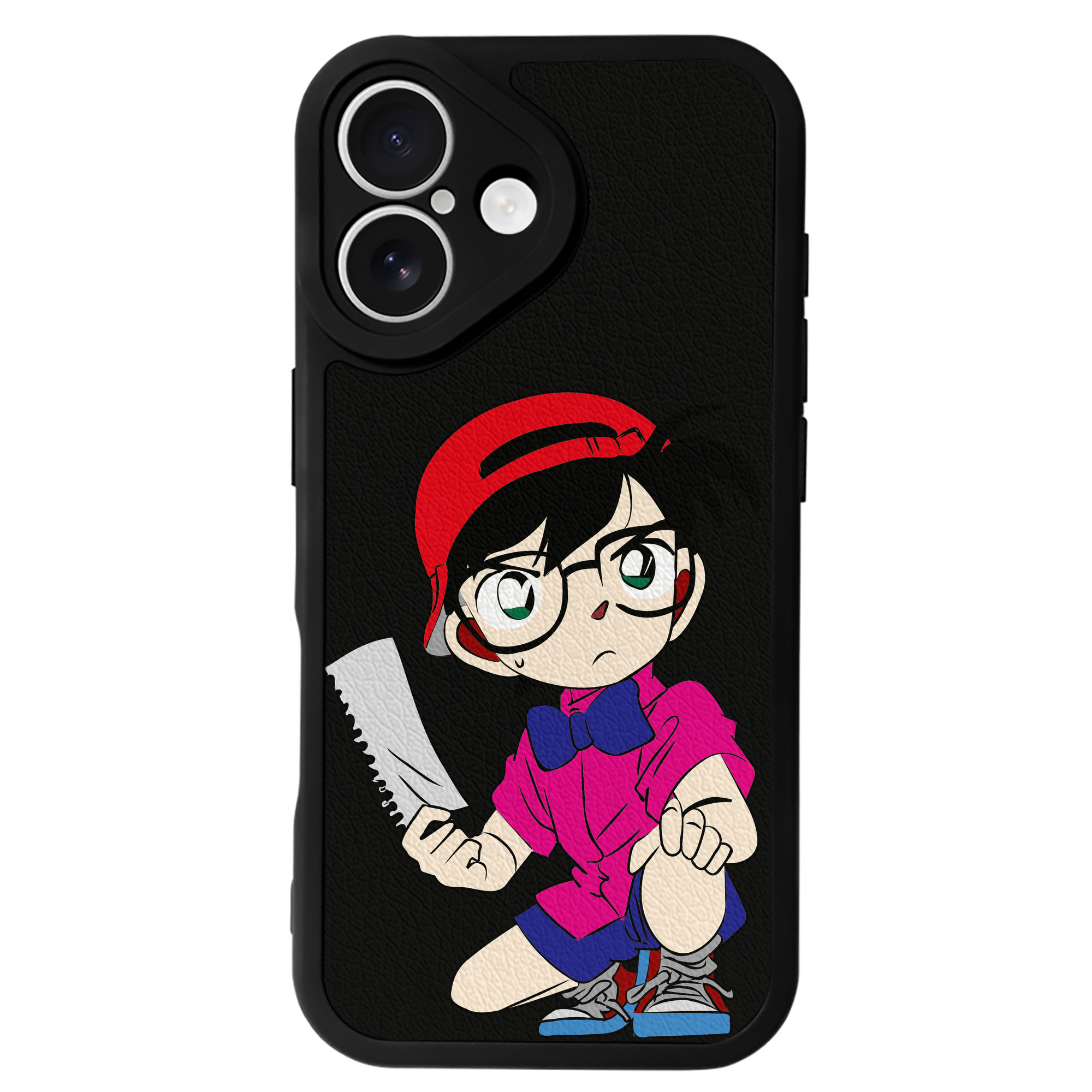 （画像用） 名探偵コナン 江戸川 コナン Detective Conan Conan Edogawa 【iPhone 16シリーズ対応】シリコンスマホケース（レザー調） 材質：シリコン